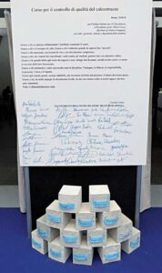 Anche la lettera degli studenti del “Corso per il controllo di qualità del calcestruzzo” tra le “opere” esposte alla mostra piacentina